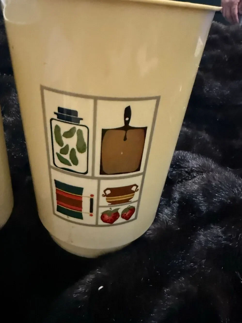 vintage canister set,plastic canister set beige kitchen art Nesting cottagecore